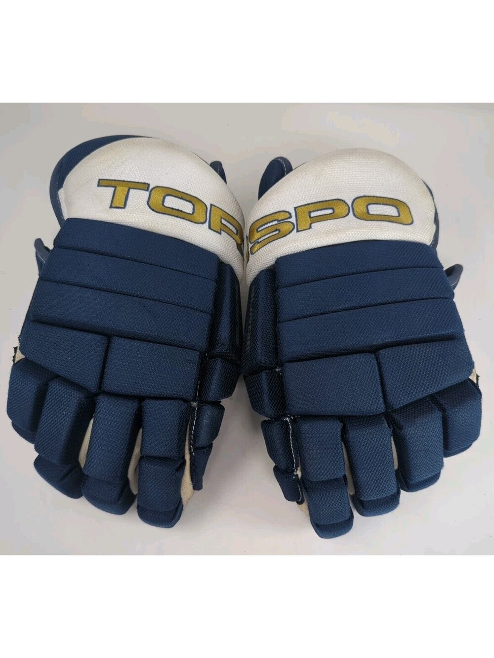 TORSPO SURGE 321 Hockey Gloves 14" Senior Adult Large Pair Navy White Ice Roller